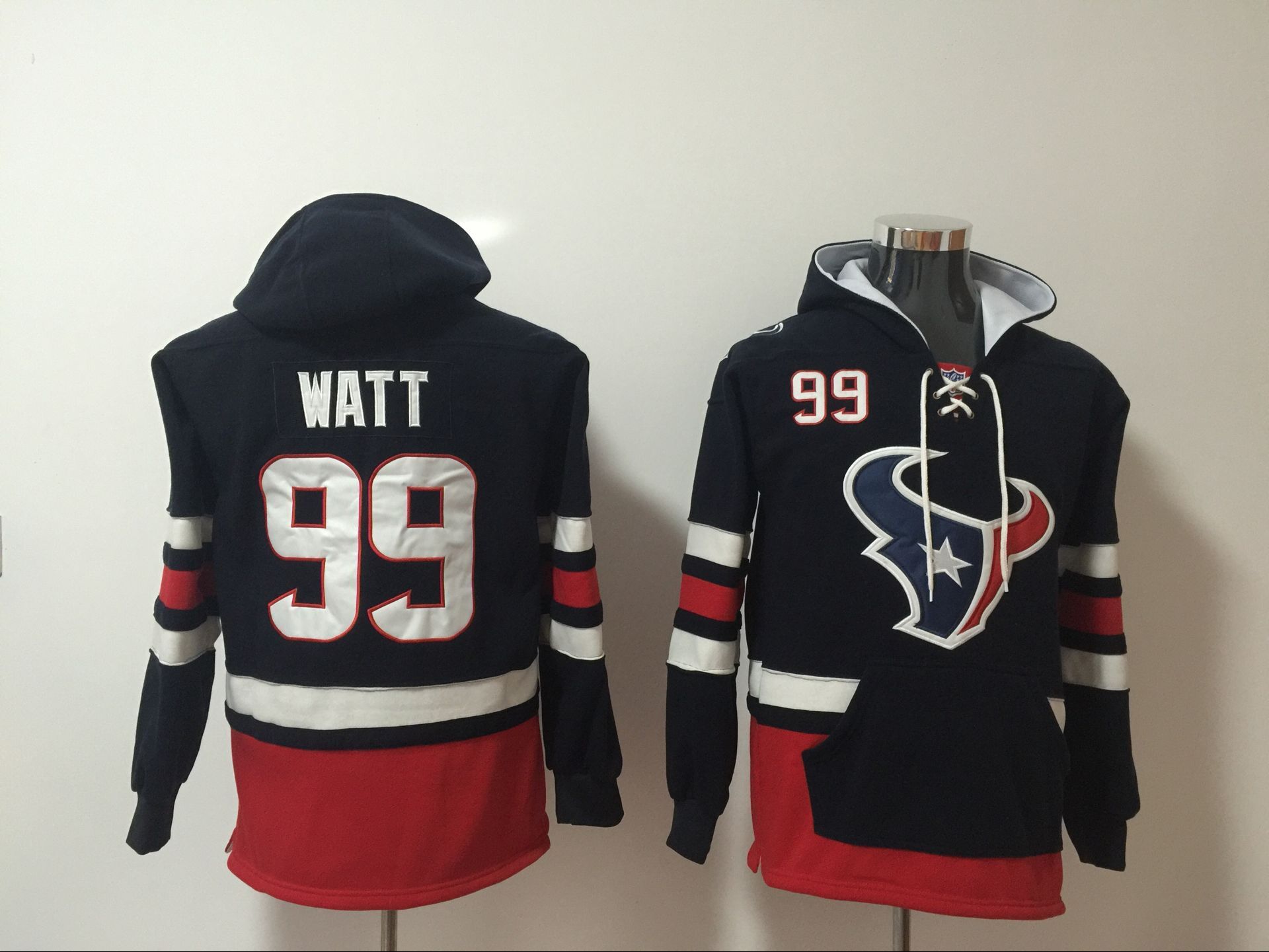 Men NFL Nike Houston Texans #99 Watt blue Sweatshirts